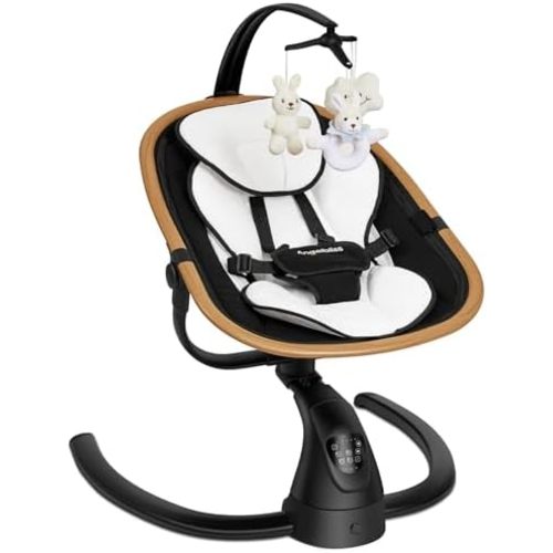 ANGELBLISS Electric Baby Swing with Cry Detection and Remote, Black