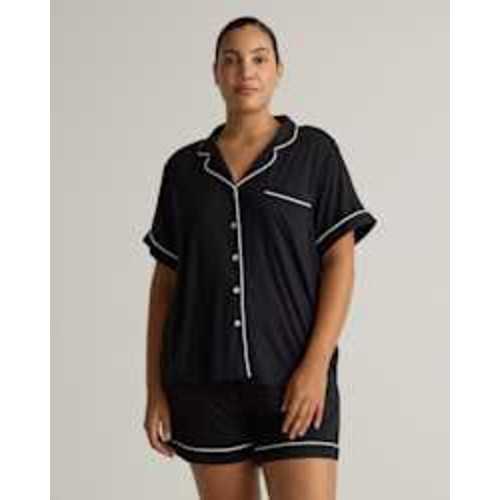 Bamboo Jersey Short Sleeve Pajama Set in Black