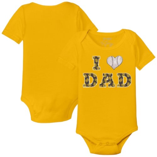 Infant San Diego Padres Tiny Turnip Gold I Love Dad Bodysuit