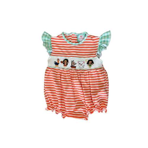 2T Hand Smocked Ocean Princess Bubble