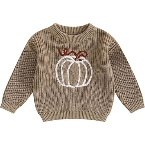 BemeyourBBs Kids Toddler Baby Boy Girl Knit Sweaters Fall Winter Clothes | Little Toddler Baby Sweater 0-6 Years, Overallsized, Pullover, Soft, for Halloween Thanksgiving Christmas Gift, Photos