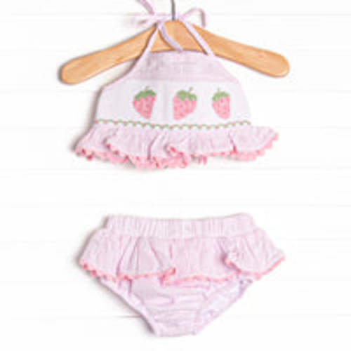 Sunday Stroll Smocked Diaper Set, Pink – Stitchy Fish