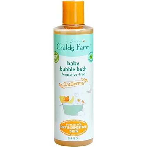 Childs Farm, OatDerma Bubble Bath, Fragrance-Free, Gently Cleanses and Soothes, Suitable for Newborns with Dry, Sensitive Skin, 8.4 Fl Oz