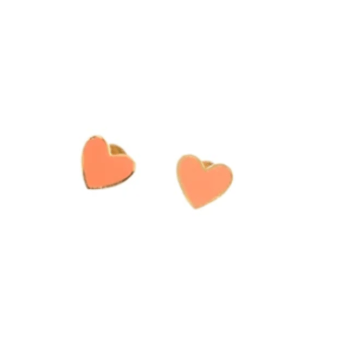 Pip Pop Post Tangerine Heart Stud Earrings