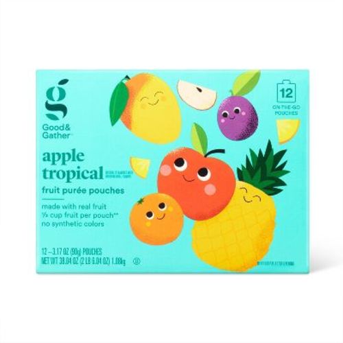 Tropical Apple Fruit Puree Applesauce Pouches - 12ct - Good & Gather™