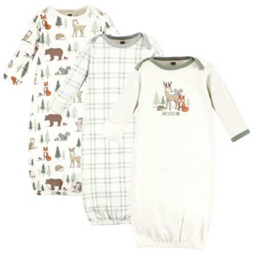 Hudson Baby Cotton Gowns, Forest Animals, 0-6 Months