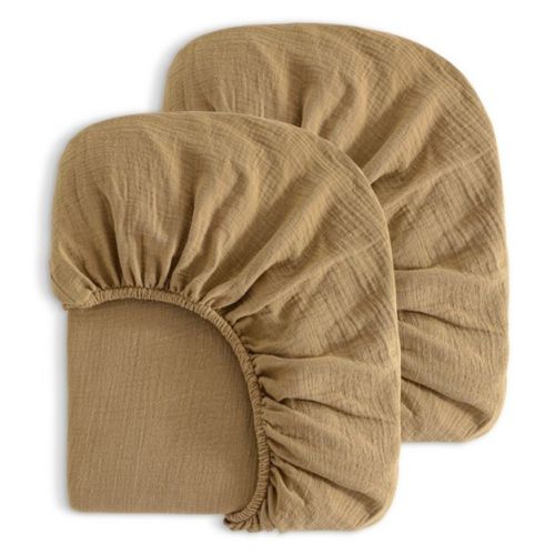 2 Pack Cotton Crib Sheets, Double-Layer Soft Fitted Sheets for Crib & Toddler Mattresses - NTBAY