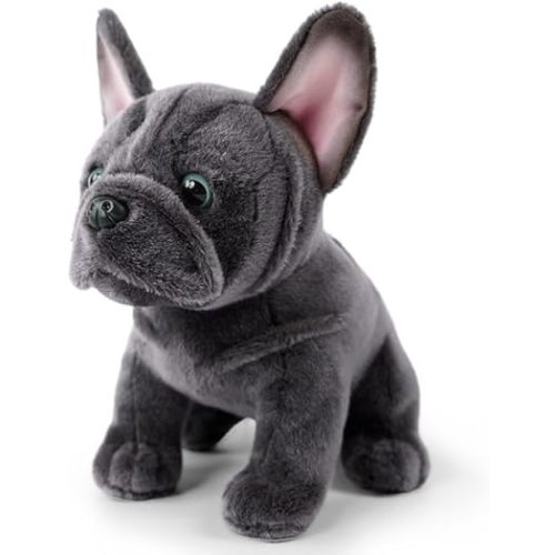 Bulldog Stuffed Animals Realistic Dog,9" Dog Stuffed Animals Soft Cuddly Gray Bulld og Stuffed D og Plush,Puppy Plush Toys for Kids Girls Boys Huggable & Washable