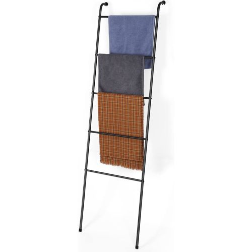 Blanket Ladder Towel Ladder for Bathroom Blanket Rack for Living Room Bathroom Laundry Room Black