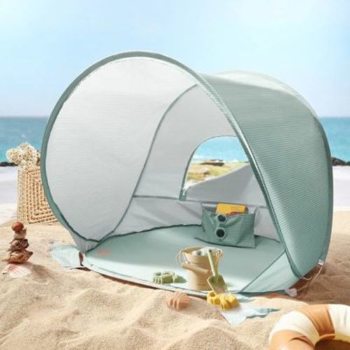Tiny Land® One-Stop Baby Beach Tent with Sand Toys, Pop Up UV Sun Shelter for Kids, Baby Summer Outdoor - Sea Blue