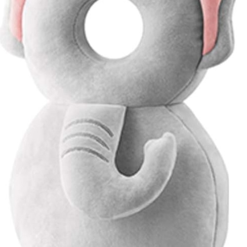 Toddler Baby Head Protection Cushion Backpack Wear,Grey Elephant