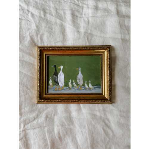 DUCK FAMILY Art Print - Unframed Acrylic Painting -  Acrylic Still Life - Kitchen Farmhouse Print - Duck Acrylic Painting- Duck Print -