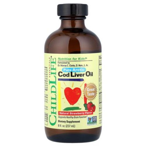 ChildLife Essentials Pure Arctic Cod Liver Oil, Natural Strawberry, 8 fl oz (237 ml)