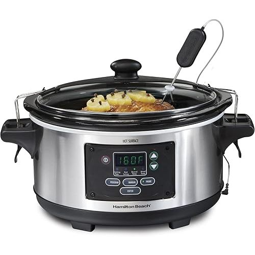 Hamilton Beach Portable 6 Quart Set & Forget Programmable Slow Cooker