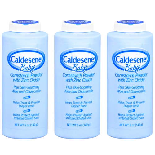 Caldesene Cornstarch Baby Powder with Zinc Oxide, Talc-Free Baby Powder, 5 Oz (3 Pack)