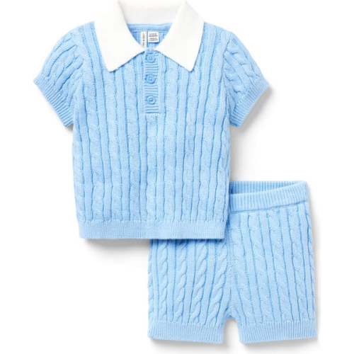 Baby Cable Knit Matching Set, Blue - Janie and Jack | Maisonette