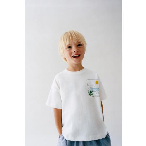 LANDSCAPE PRINT T-SHIRT - White | ZARA United States