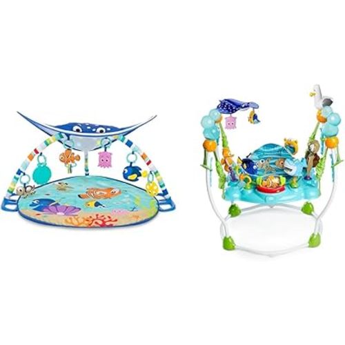 Bright Starts Disney Baby Finding Nemo Sea of Activities Jumper, Ages 6 Months + & Disney Baby Finding Nemo Mr. Ray Ocean Lights & Music Gym, Ages Newborn +