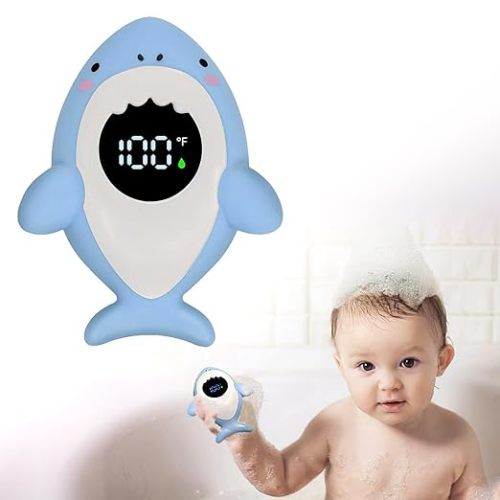 Baby Bath Thermometer Safety, Fahrenheit Instant Read Water Thermometer with LED Display Temperature Warning, Baby Bath Floating Toy for Infant, Newborn
