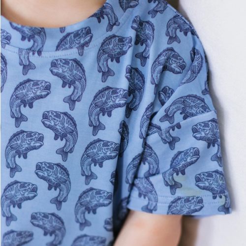 Blue Trout Bamboo T-Shirt Bubble I Poppy Kids Co