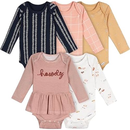 Gerber Baby Girls 6-pack Long-sleeve Onesies Bodysuits