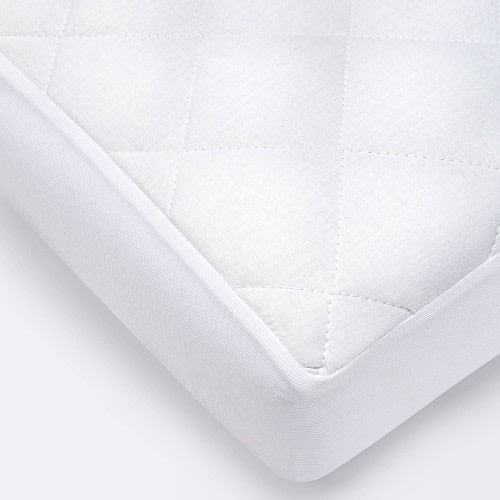 Waterproof Fitted Crib and Toddler Mattress Pad Cover - Cloud Island™ White: Cotton, Plain Weave, Standard Crib Size