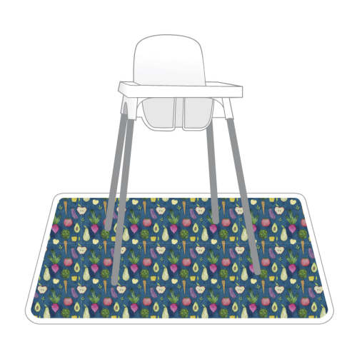 Organic Produce Splash Mat - A Waterproof Catch-All for Highchair Spills and More!