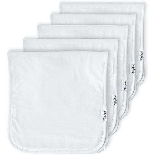 5-Pack Burp Cloths – Organic Cotton, Soft, Large & Absorbent 3-Layer Towels for Newborns – Essential for Feeding & Spit-Up