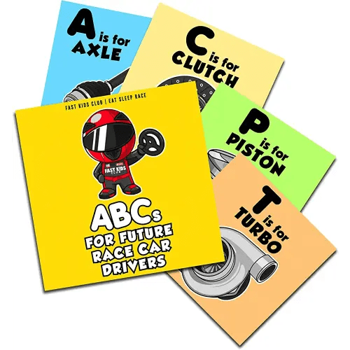 ABC's For Future Race Car Drivers Alphabet Book (Baby Book, Children's Book, Toddler Book)
