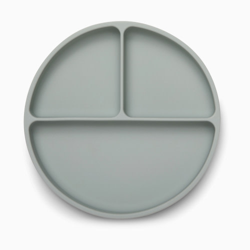 AEIOU Suction Divided Plate - Sage