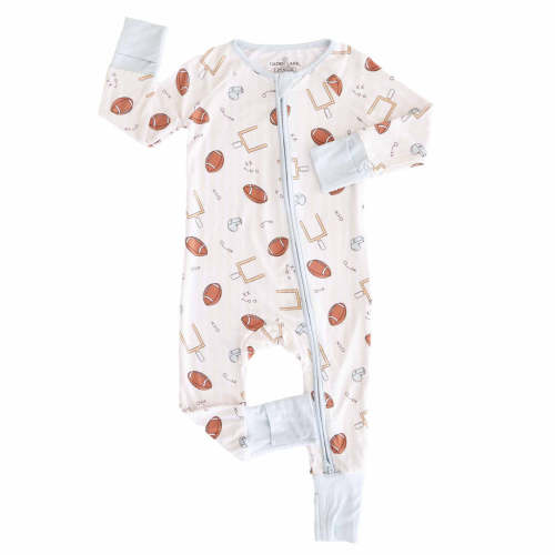 Tiny Touchdowns Convertible Zip Romper | Neutral
