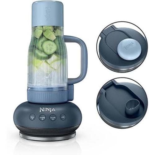 Ninja BlendBOSS | Personal Smoothie Blender and Tumbler | 26oz Travel Tumbler w/Leakproof Lid & Intergrated Chug Spout | AutoIQ Technololgy | 1200 Peak Watt | Cyberspace | DB301CYBRN | (NEW)