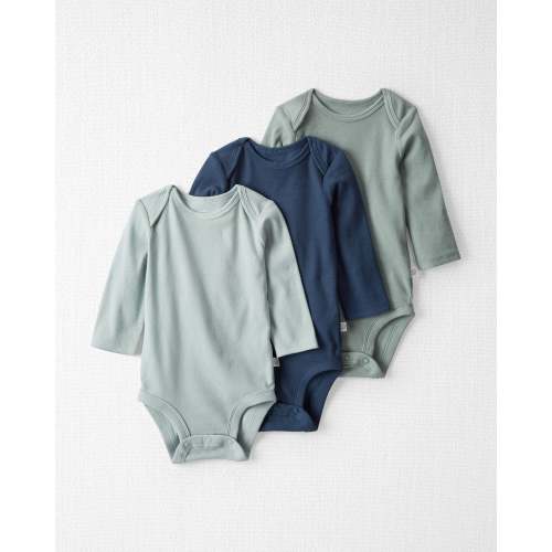 Baby 3-Pack Organic Cotton Rib Gradient Bodysuits in Greens - Little Planet | Carter's