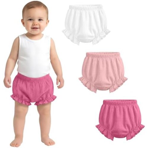 3 Pack 100% Cotton Toddler Bloomers