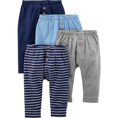 Simple Joys by Carter's Baby 4-pack Pant, black/grey/navy/mint, 3-6 months