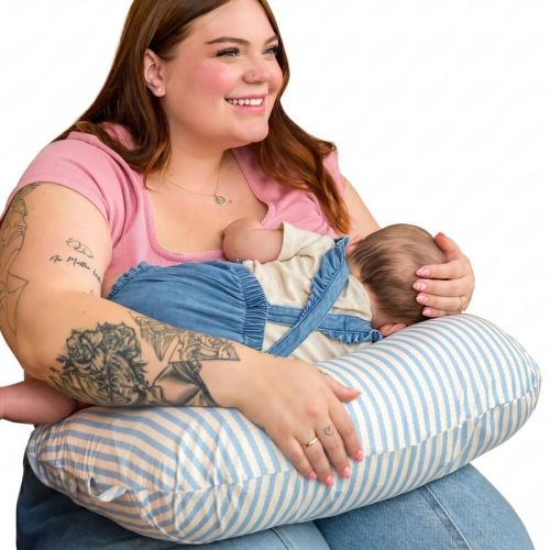 Boppy New Nursing Pillow - Vintage Blue Stripes