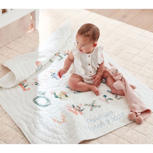 Floral ABC Baby Quilt | Pottery Barn Kids