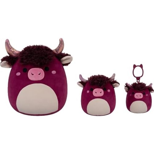 Squishmallows Original Florimund the Plum Cow 3-Pack (3.5in, 5in, 8in)