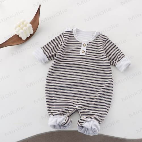 Baby Crew Neck Striped Romper