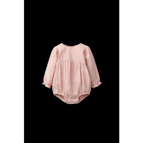 EMBROIDERED FLORAL ROMPER - Mid-pink | ZARA United States