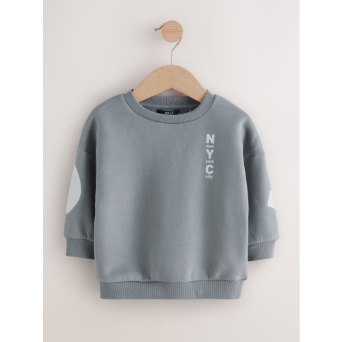 Grey Back Printed Crew Neck Jersey Sweatshirt (3mths-7yrs)