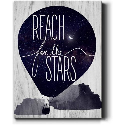 Renditions Gallery Reach for the Stars Wall Art, Premium Gallery Wrapped Canvas Decor, Ready to Hang, 20 in H x 16 in W, Made in America Print