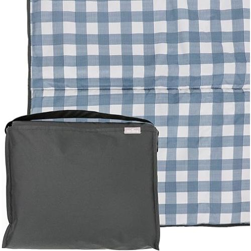 RED ROVR Large Indoor/Outdoor Adventure Blanket |for Parks, The Beach and Indoor activites |Compact with Shoulder Strap & Pocket (Picnic Blue)