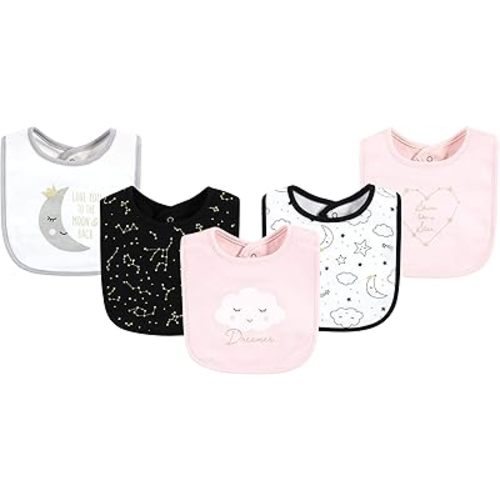 Hudson Baby Unisex Baby Cotton Bibs, Dreamer, One Size