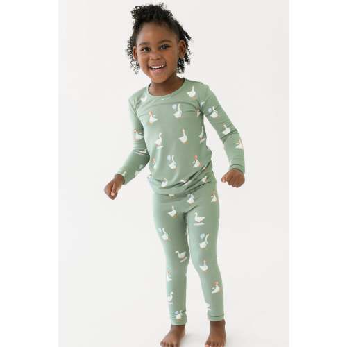Goose Print Children's Long Sleeve Pajamas | Kyte Baby