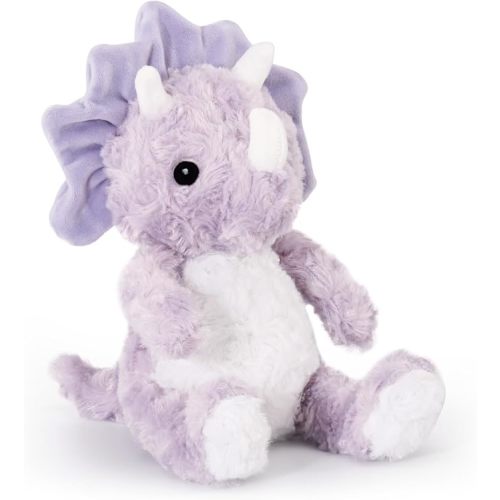 Purple Dinosaur Stuffed Animals for Girls - 9'' Soft Lavender Triceratops Plush Toy, Safe Baby Dino with Embroidered Eyes, Cuddly Toddler Bedtime Companion, Birthday Gifts for Kids 3-5 ( Violet Gray)
