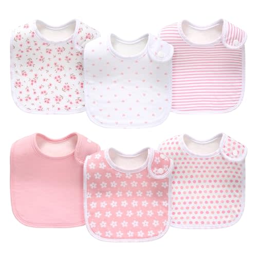 lazyrhino Pack of 6,Baby Bibs,Unisex,Soft and Absorbent,Adjustable,Easy to Use