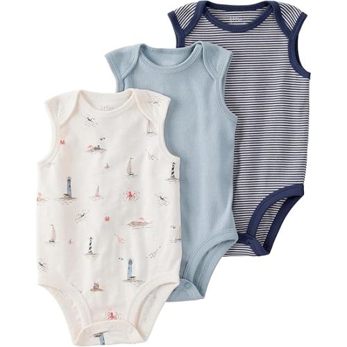 little planet by carter's unisex-baby 3-pack Short Sleeve Bodysuits Made With Organic Cotton
