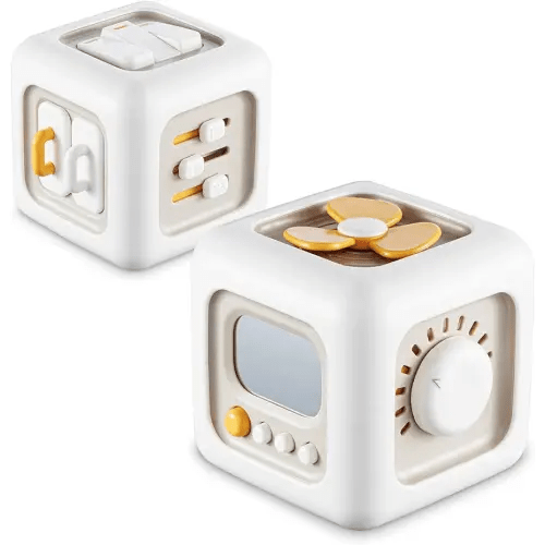 Busy Cube Toy for 1 Year Old Boy, Montessori Toys for 1+ Year Old, Travel Sensory Toys for Toddlers 1-3, Learning Fine Motor Skills| 1st Birthday Gifts Boy 9 12 Months Stocking Stuffers