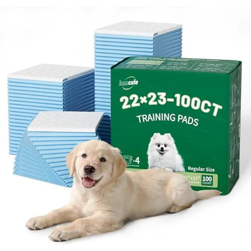 100 Count Premium Puppy Pads, 22"x23" Dog Pee Pads – Ultra-Soft Heat-Sealed, 6-Layer Leak-Proof & Super Absorbent Potty Training Pads for Dogs, Cats, Pets | Crate Training & Indoor Use, Blue